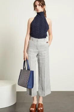 Top cut out in maglia - Blu