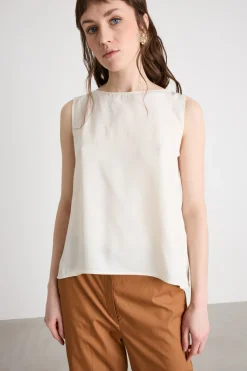 Top fluido asimmetrico - Bianco