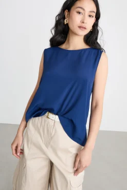Top fluido asimmetrico - Blu