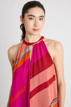 Top halterneck in georgette - Rosa