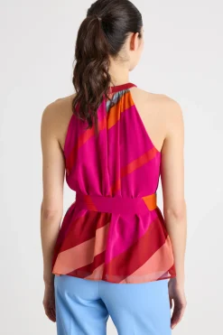 Top halterneck in georgette - Rosa