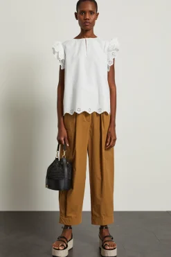 Top in cotone sangallo - Bianco