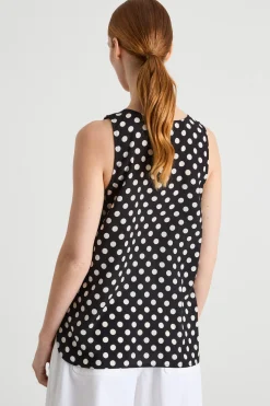 Top in crepe de chine - Bianco Nero