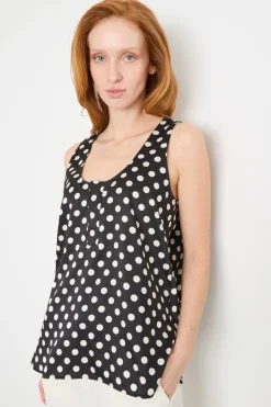 Top in crepe de chine - Nero