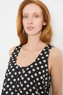 Top in crepe de chine - Nero