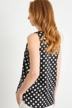 Top in crepe de chine - Nero