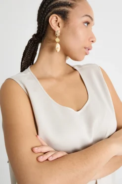 Top in crepe lucido - Avorio