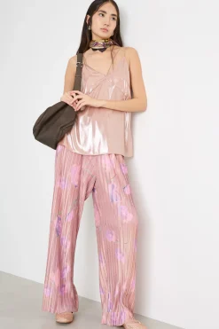Top in georgette laminata - Rosa