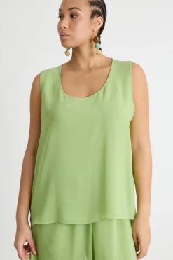 Top in georgette - Verde