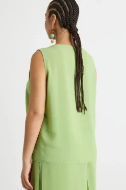 Top in georgette - Verde