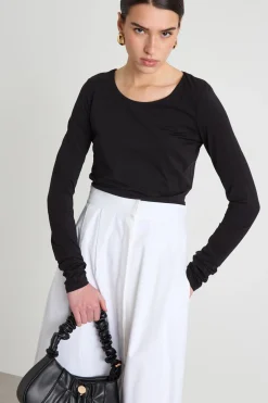 Top in in jersey calza - Nero