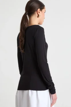 Top in in jersey calza - Nero