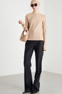 Top in jersey con strass - Rosa