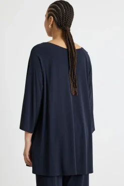Top in jersey crepe - Blu