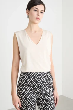 Top in jersey fluido - Bianco