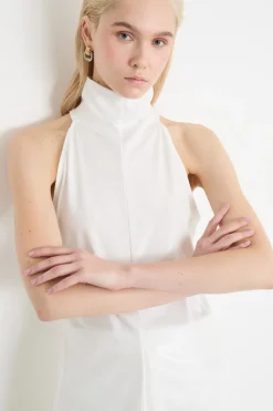 Top in jersey laminato - Bianco