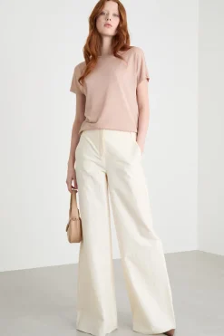Top in jersey laminato - Rosa