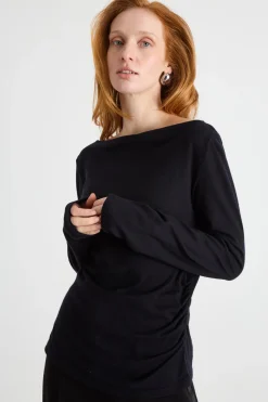 Top in jersey - Nero