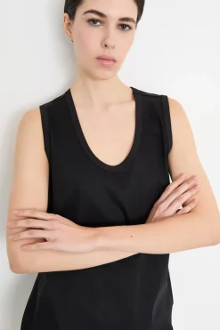 Top in jersey - Nero
