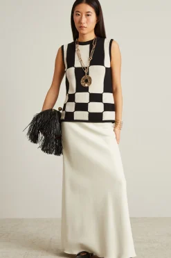 Top in maglia - Bianco Nero