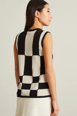 Top in maglia - Bianco Nero