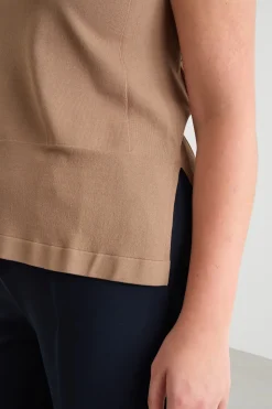 Top in maglia - Cammello