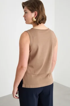 Top in maglia - Cammello