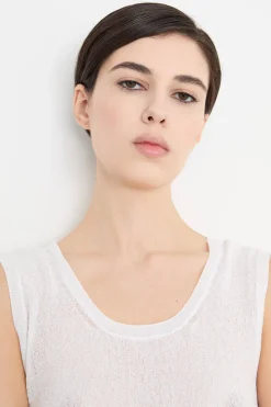 Top in maglia crepe - Bianco
