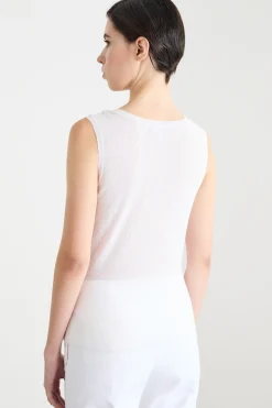 Top in maglia crepe - Bianco