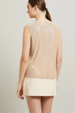 Top in maglia metallica - Beige
