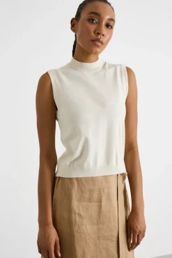 Top in maglia stretch - Bianco
