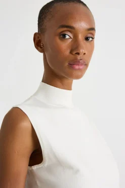 Top in maglia stretch - Bianco