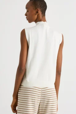 Top in maglia stretch - Bianco