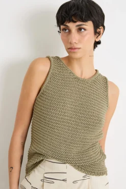 Top in maglia - Verde