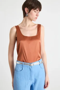 Top in raso - Arancione