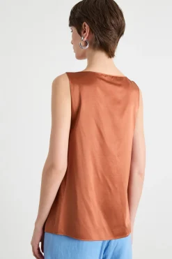 Top in raso - Arancione