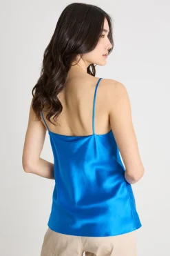 Top in raso - Blu