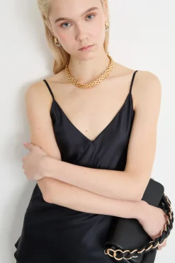 Top in raso - Blu