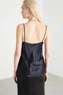 Top in raso - Blu