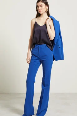 Top in raso con spalline - Blu Notte