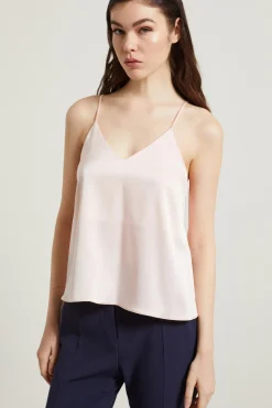 Top in raso con spalline - Rosa Pastello