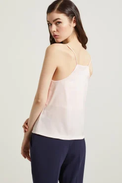 Top in raso con spalline - Rosa Pastello