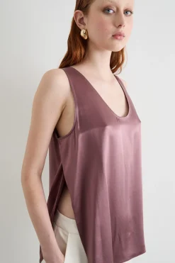 Top in raso fluido - Lilla