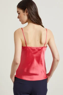 Top in raso - Fucsia