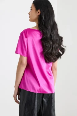 Top in raso - Fuxia