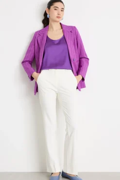 Top in raso leggero stretch - Viola
