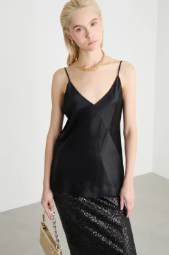 Top in raso - Nero