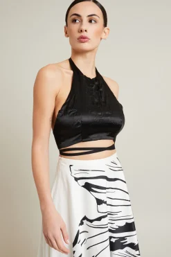 Top in raso - Nero