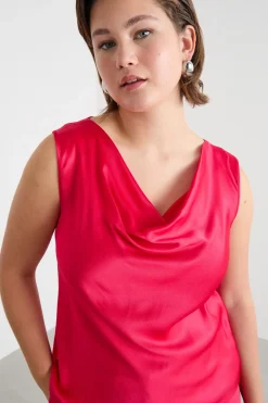 Top in raso opaco - Fuxia