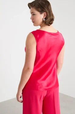 Top in raso opaco - Fuxia